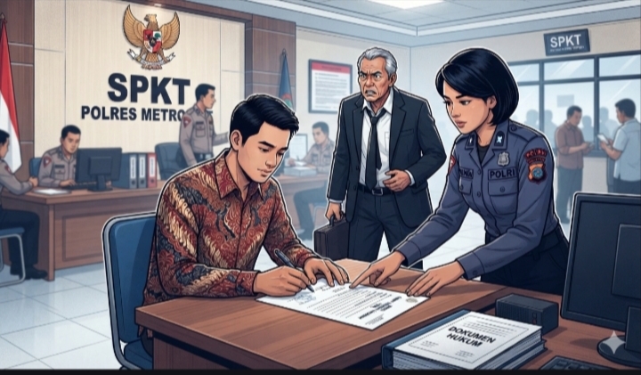 Direktur PT Lintas Armada Indonesia melaporkan oknum pengacara AJ atas dugaan penggelapan dana di kantor polisi