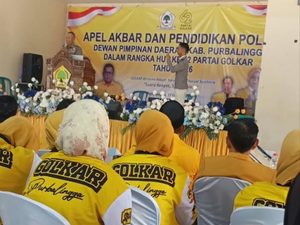 Sambut HUT ke-62, DPD Golkar Purbalingga Gelar Apel Akbar dan Pendidikan Politik bagi Ribuan Kader